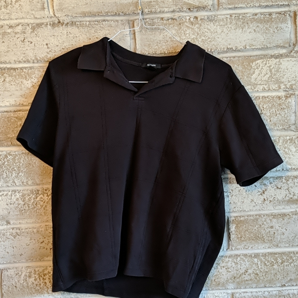 Black Alfani Used Polo Shirt Size M